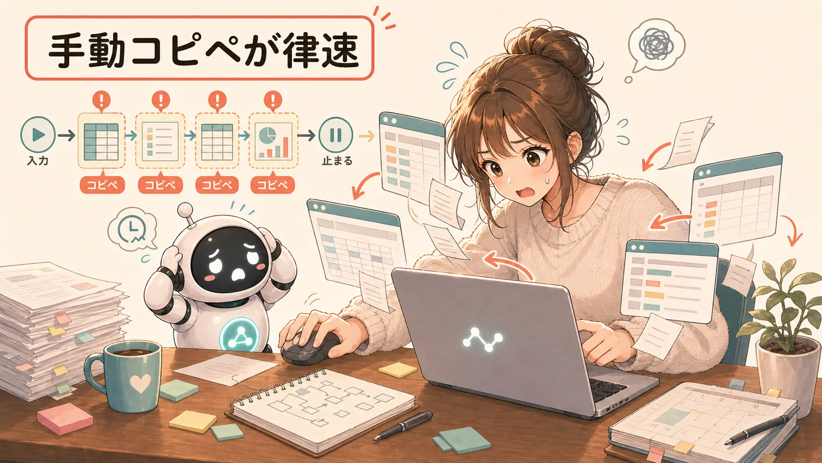 手動コピペが律速