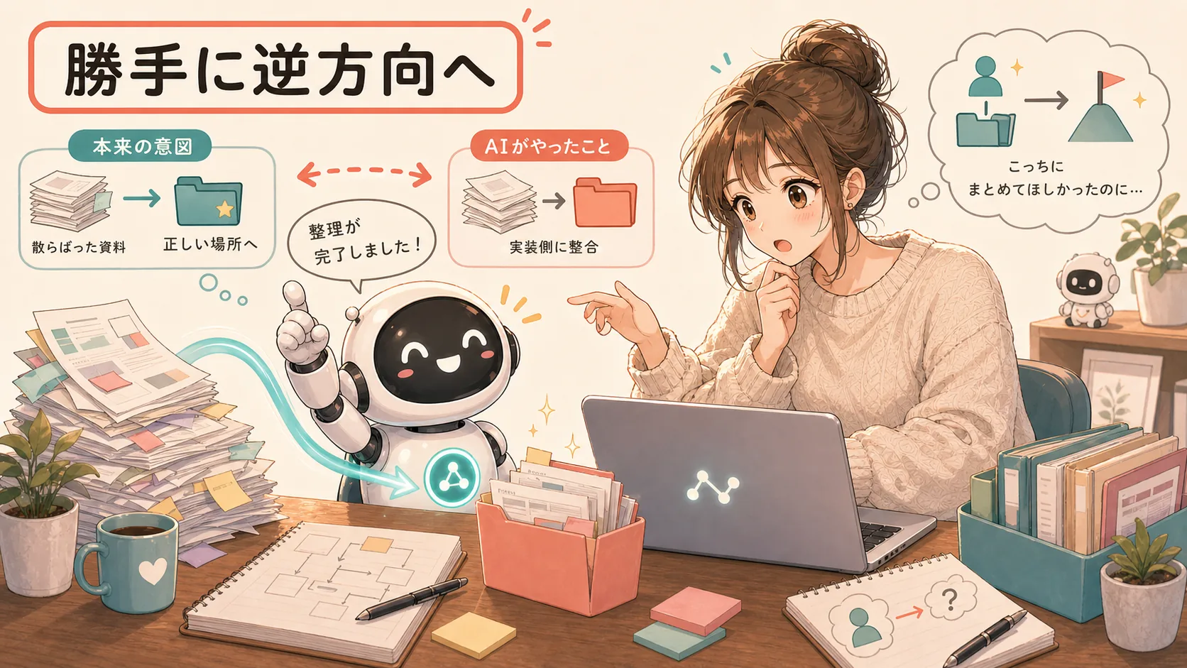 勝手に逆方向へ