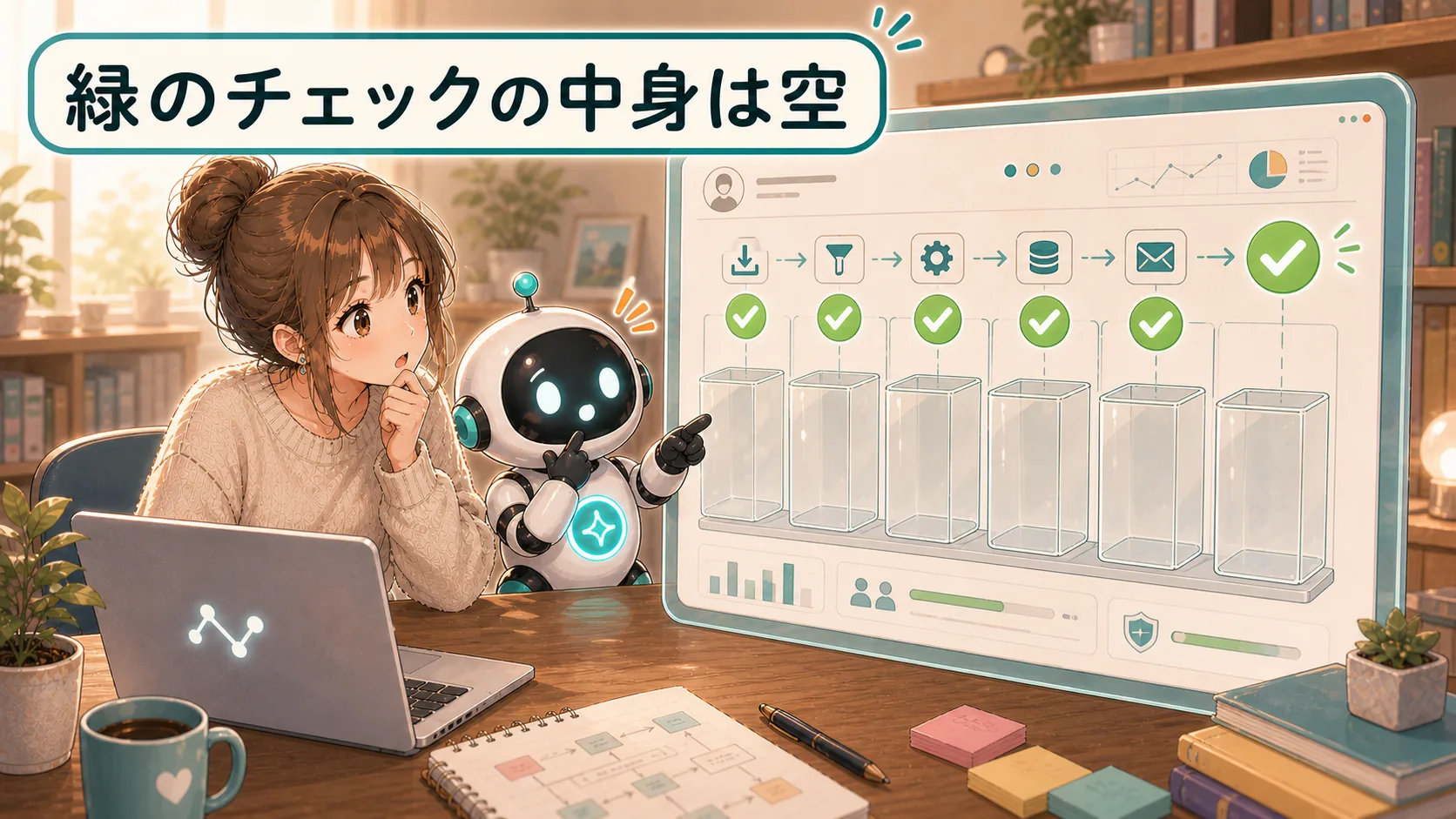緑のチェックの中身は空