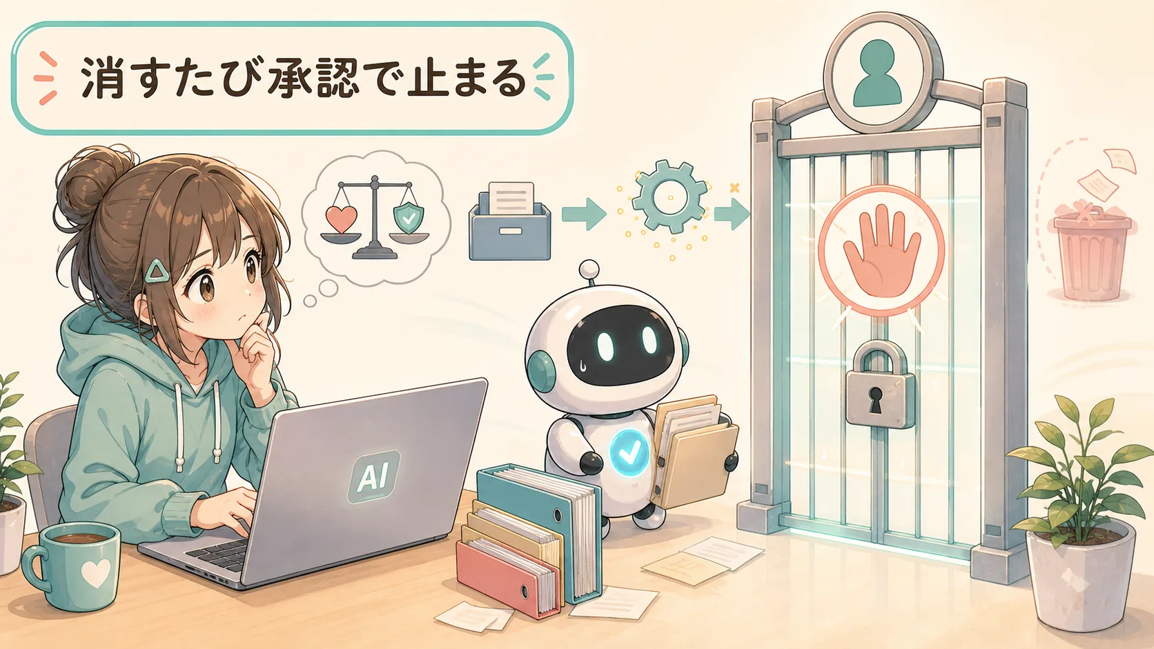 消すたび承認で止まる