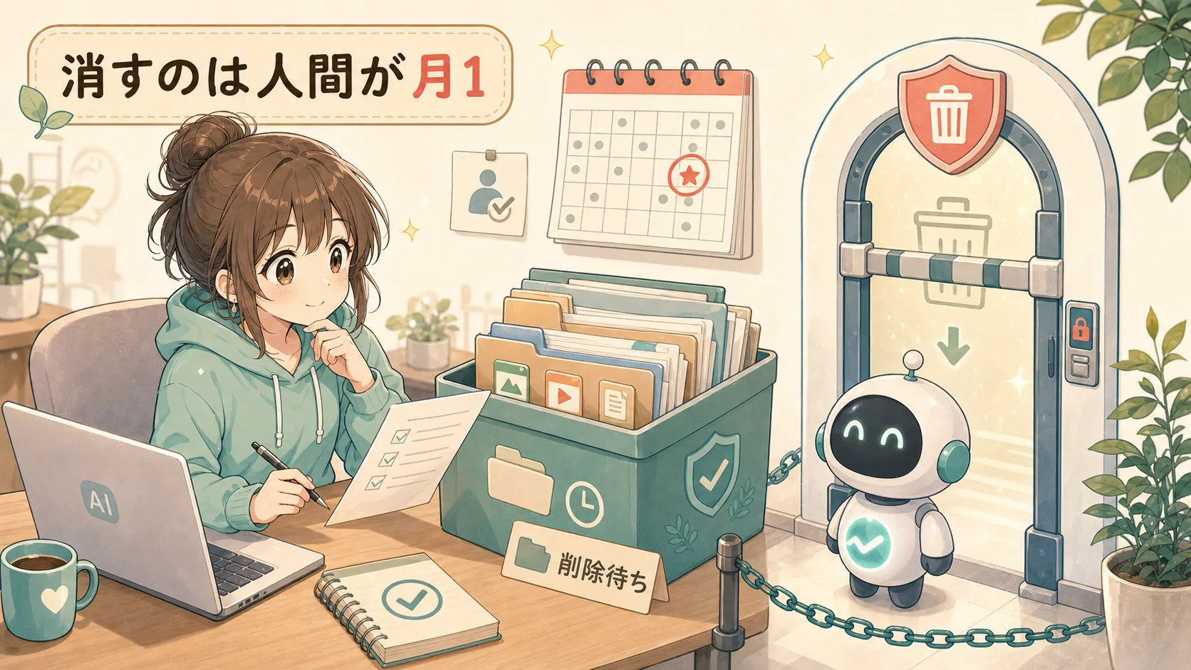 消すのは人間が月1