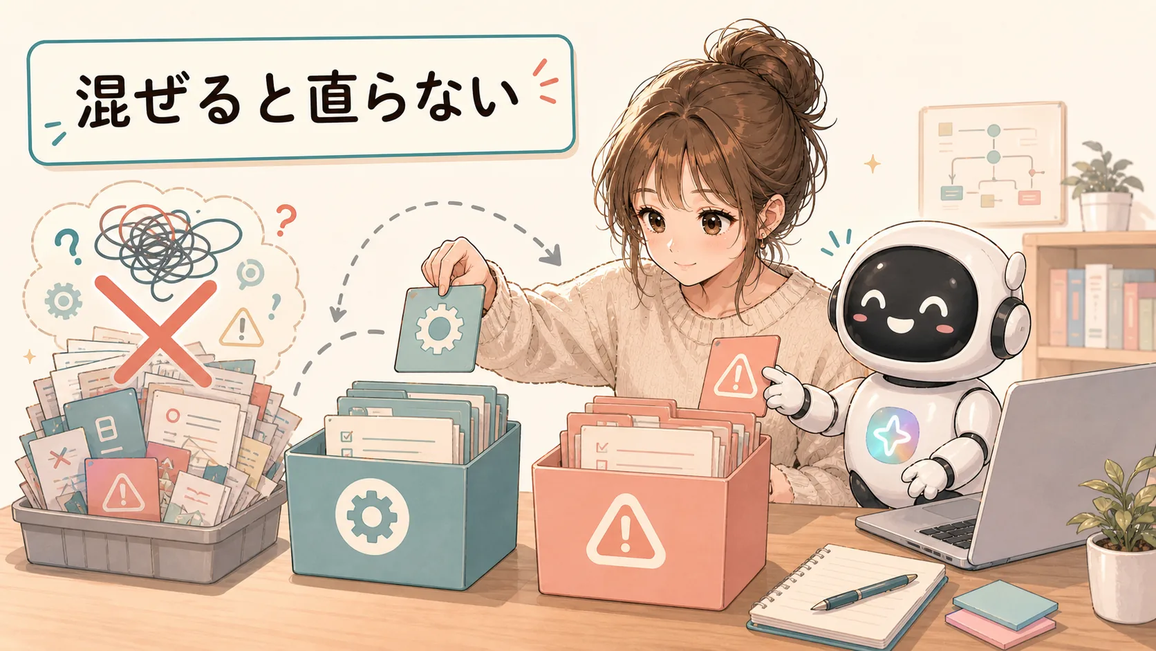 混ぜると直らない
