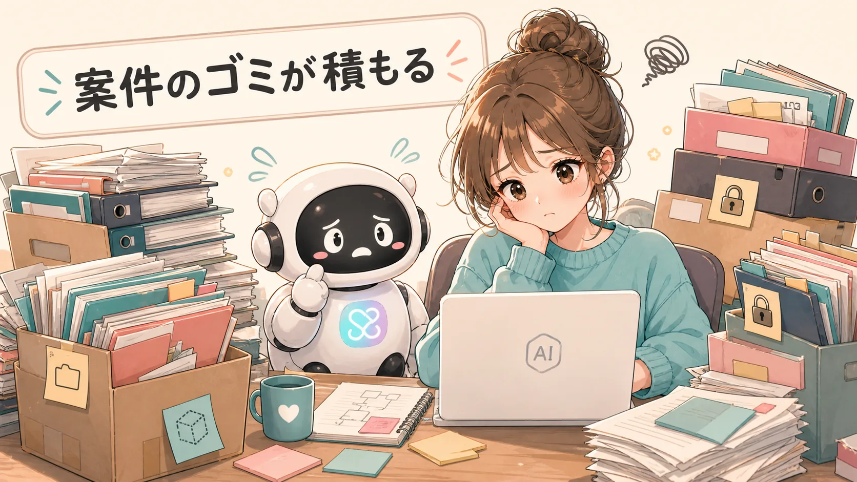 案件のゴミが積もる