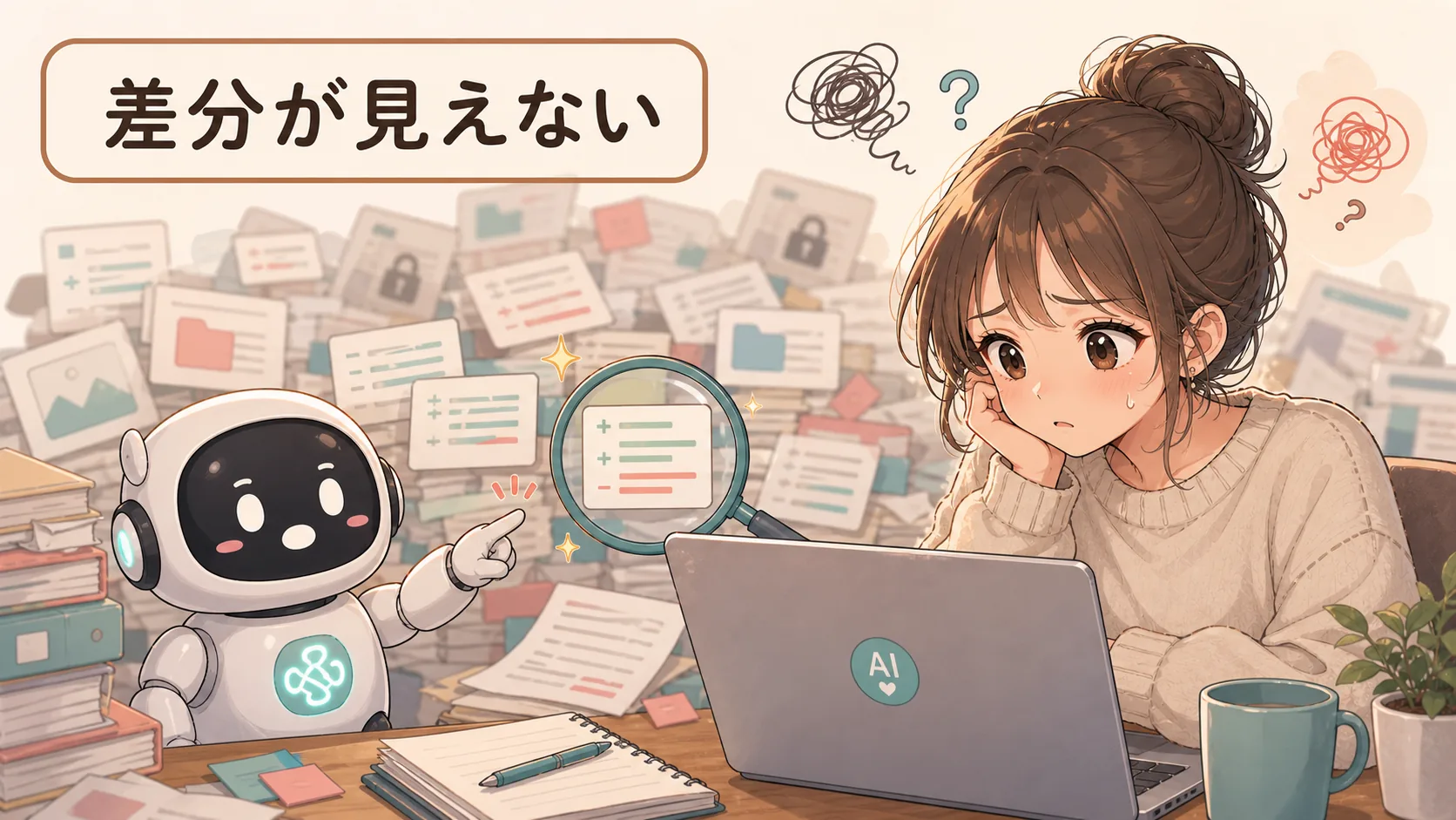 差分が見えない