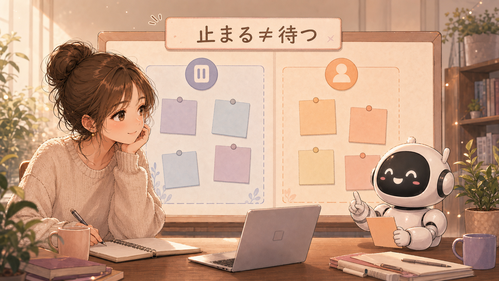 止まると待つの違い