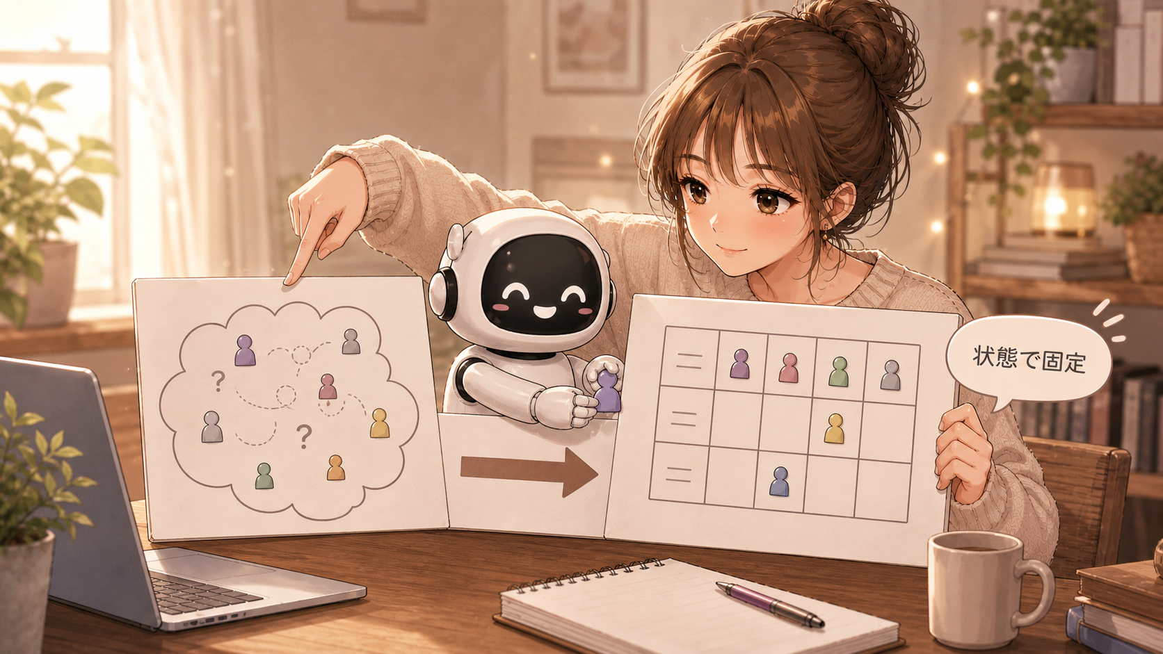 状態で固定