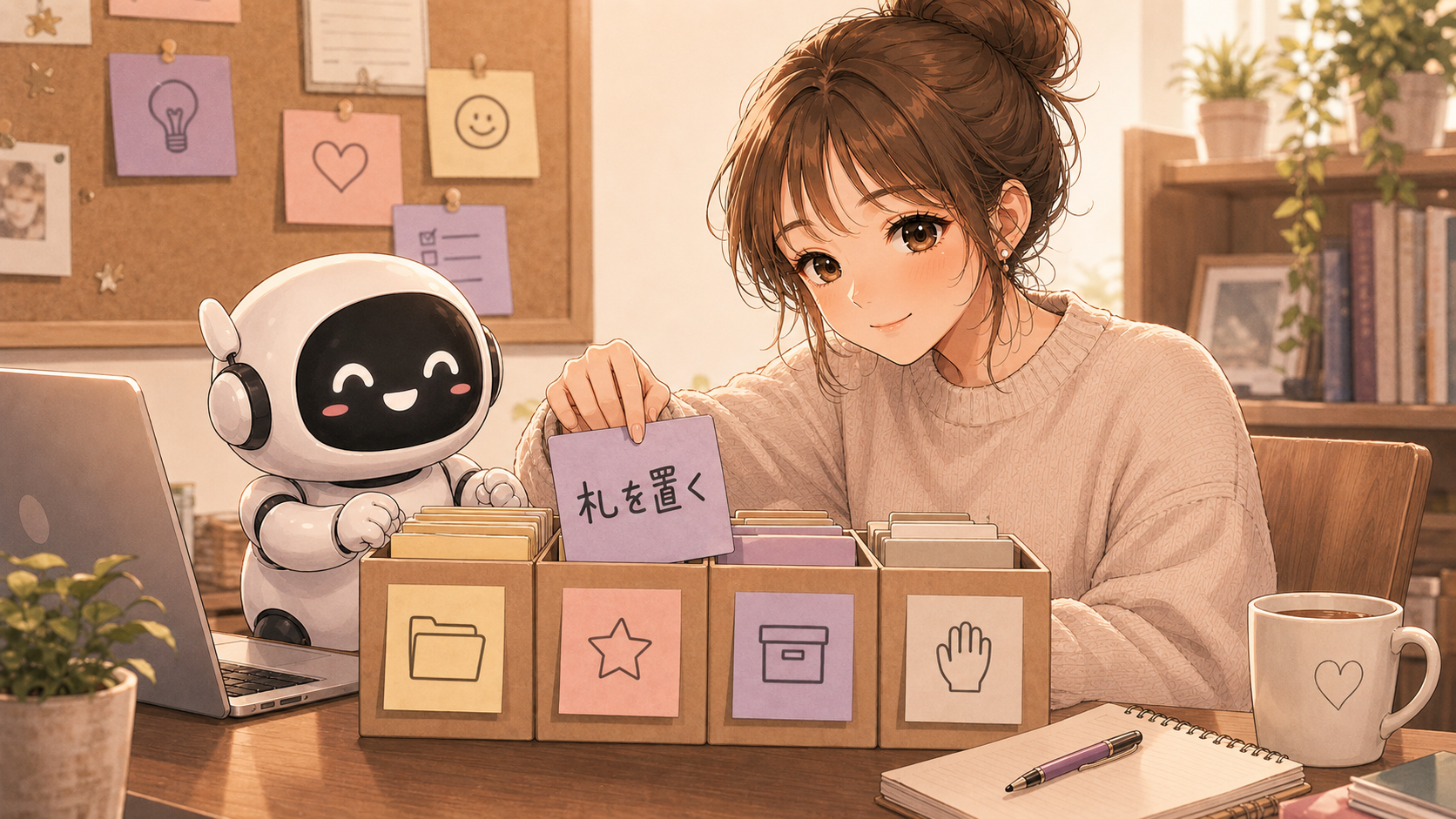 札を置く