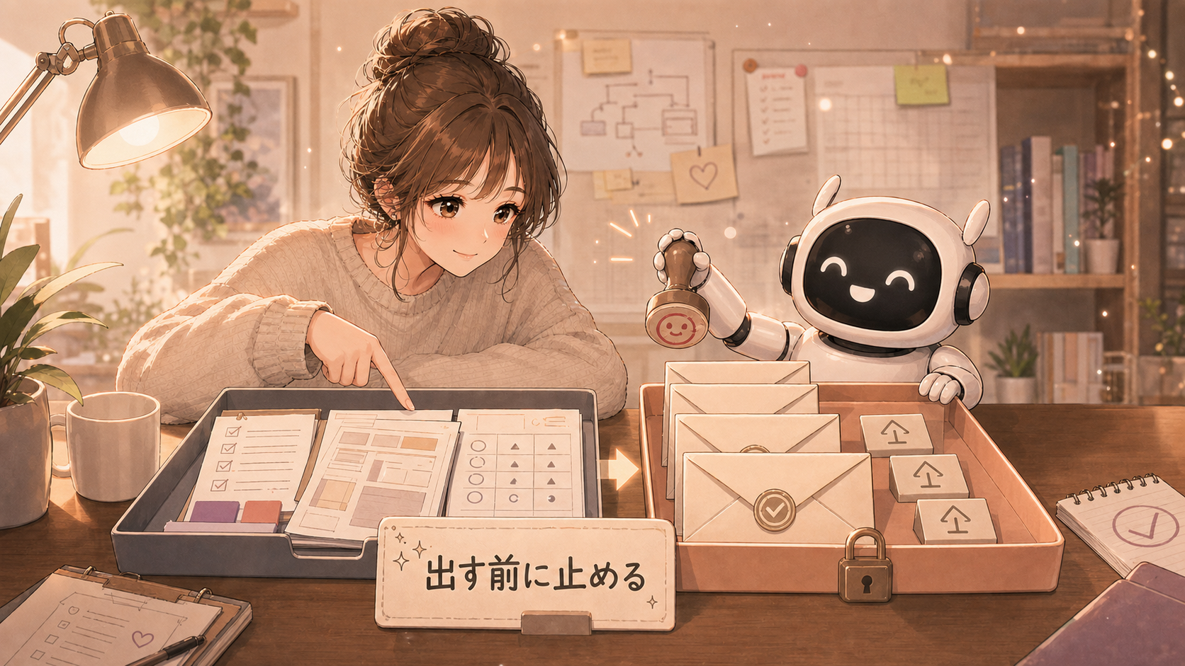 作るものと外に出す操作を分ける承認トレイ