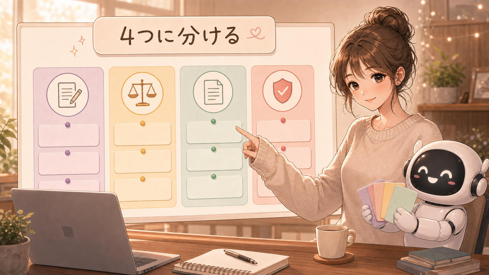 直しを4つに分けるワークシート
