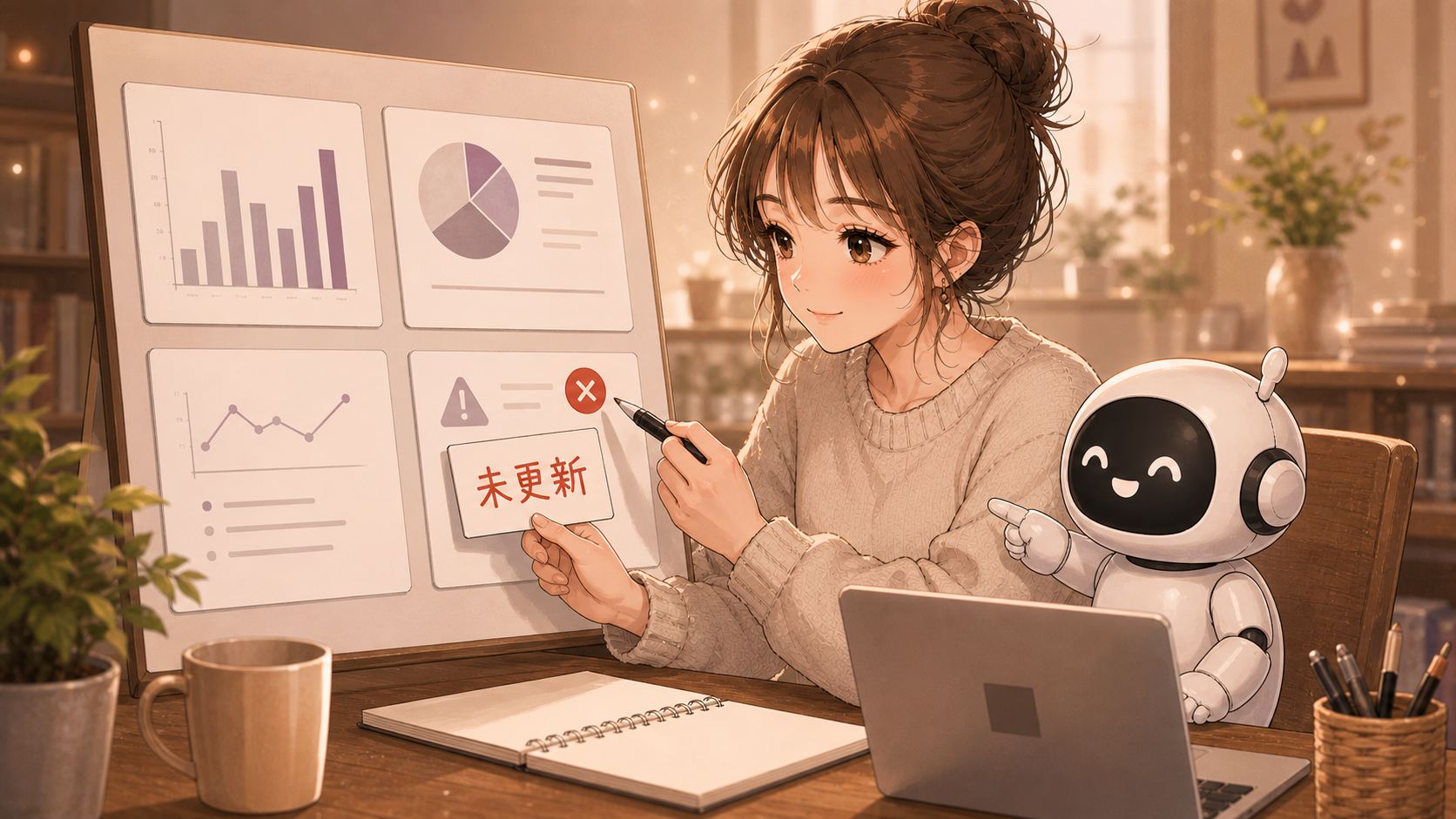 未更新とラベルを付けた計測カード