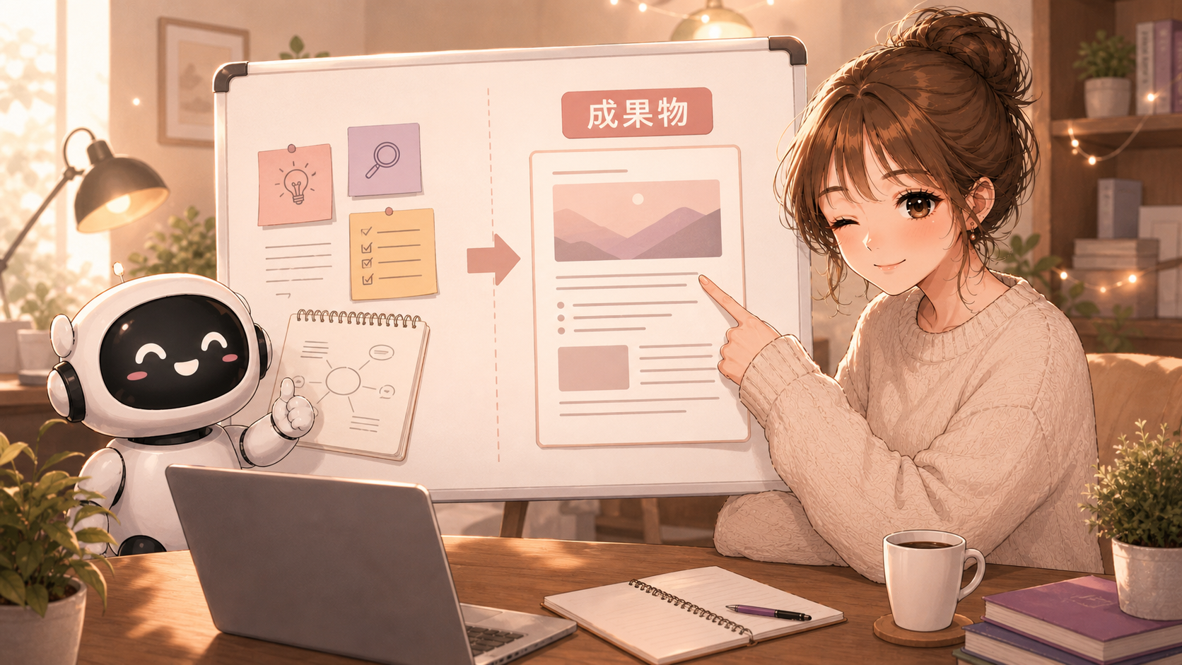 内部工程と成果物を分けるボード