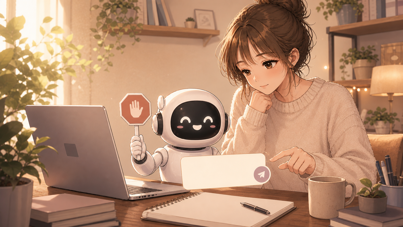 AIが整えた返信文を送る前に止める朝
